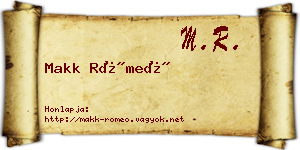 Makk Rómeó névjegykártya
